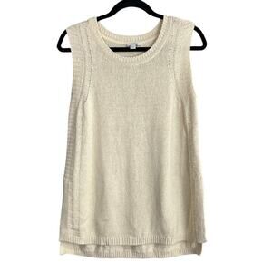 J Jill 100% Cotton Cream Knit Sweater Size Petite S